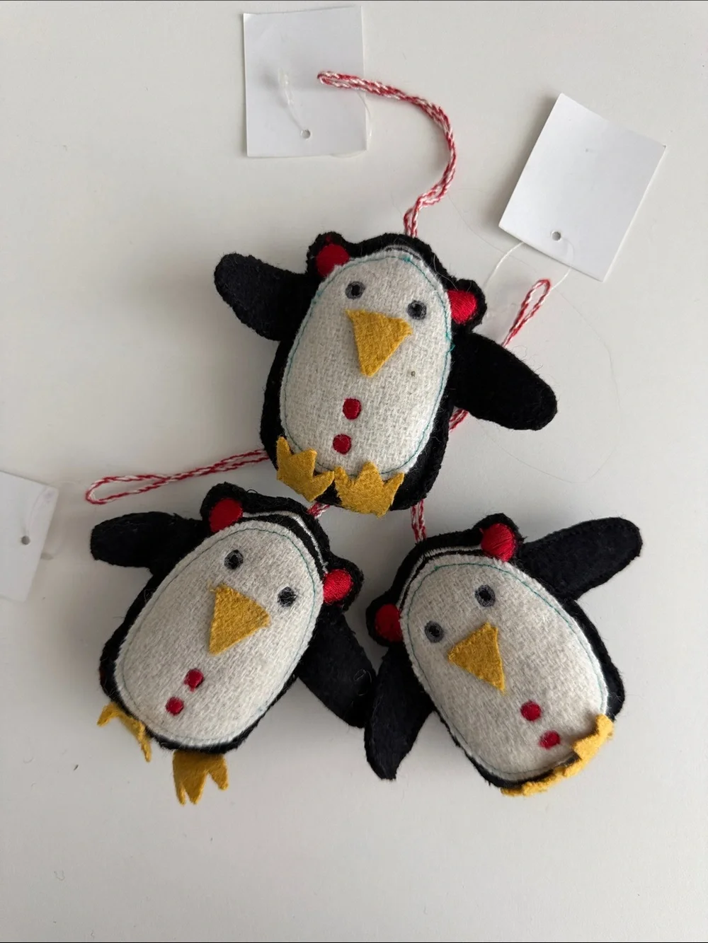 New - Plush Penguin - Bird Ornaments - Black and White - Christmas - Animal Tree